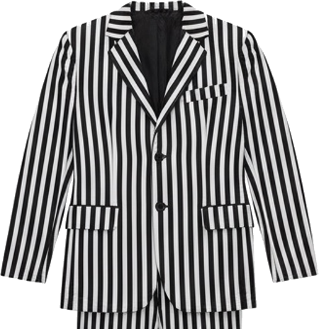 Black and White Striped Suit Jacket and Pants