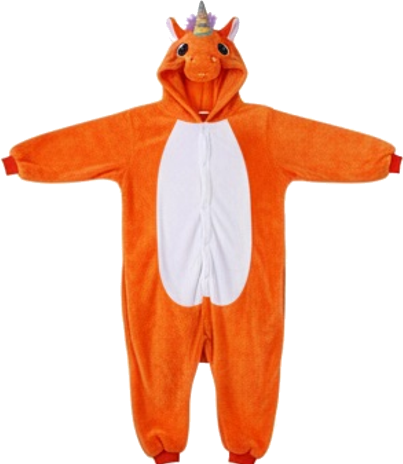 Orange Unicorn Onesie Adult Plush Pajama Costume