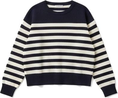 Striped Cashmere Sweater Navy