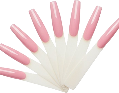 Long Press On Nails Pink Glossy