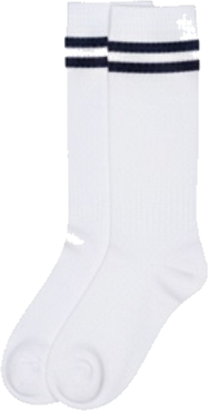 White Tube Socks with Stripes