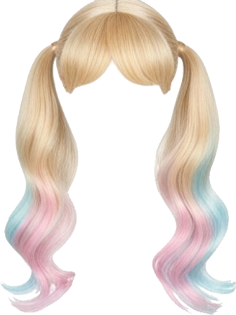 Half Pink Half Blue Pigtails Wig