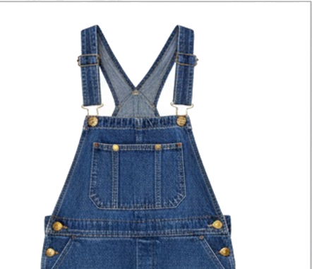 Adult Blue Denim Overalls with Gold Buttons