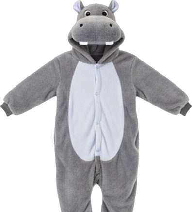 Gray Hippo Onesie Adult Plush