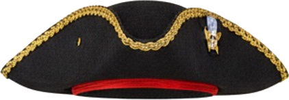 Black Tricorn Pirate Hat