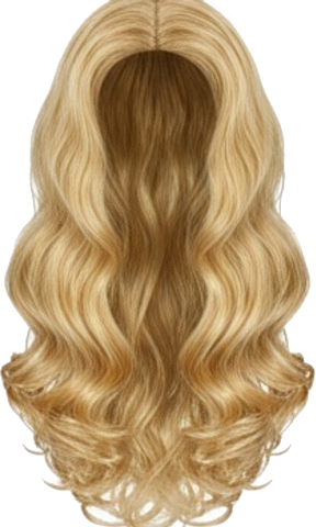 Long Blonde Wavy Wig with Bangs
