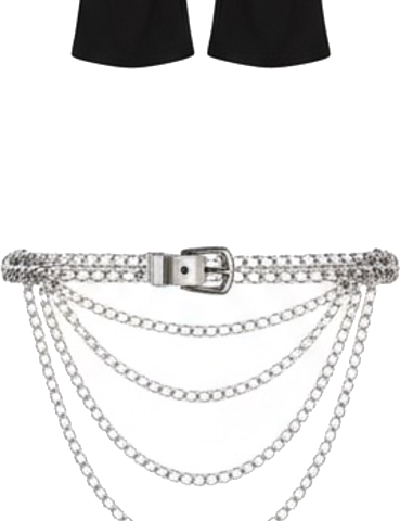 Silver Layered Chain Belt