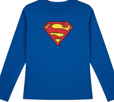 Blue Long Sleeve Hero Top with Chest Emblem