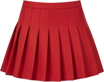 Red Pleated Mini Skirt