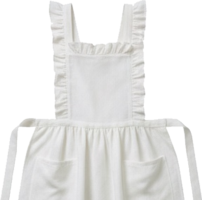 White Ruffle Linen Apron