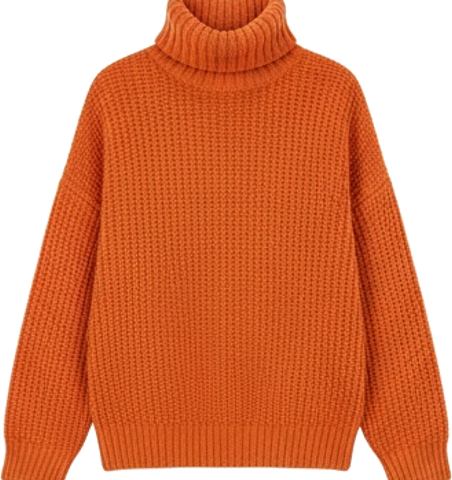 Orange Turtleneck Sweater