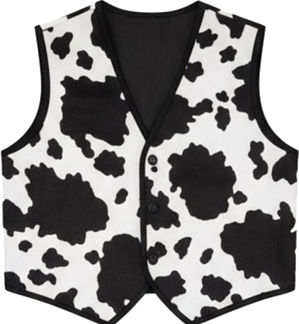 Black and White Cow Print Vest