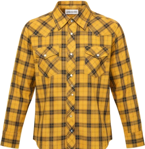 Yellow Plaid Western Shirt